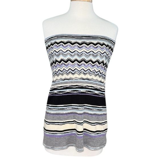 Missoni Zigzag Knit Tube Top in Purple and Black  Size Small - Picture 1 of 11